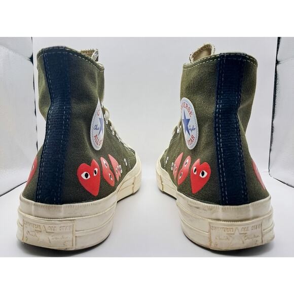 Converse Chuck Taylor All Star 70 Hi Comme des Garçons PLAY Multi-Heart Green - Picture 4 of 9